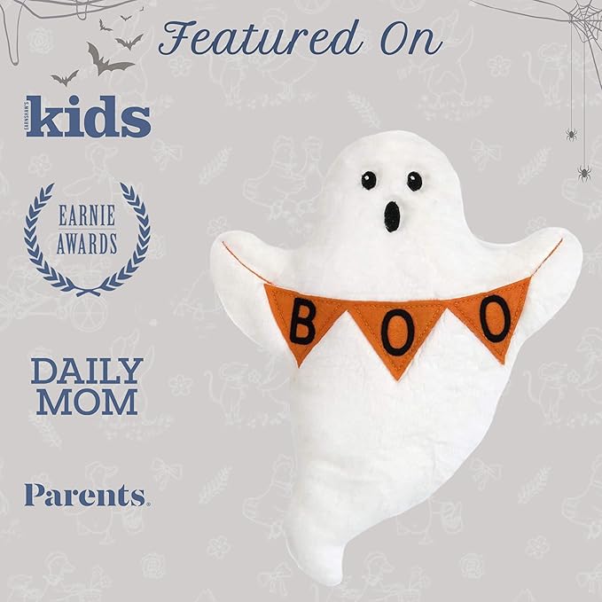 MON AMI Happy Ghost Plushie | 14 inches Premium Boo Ghost Toy | Soft Halloween Plush for All Ages | Cute Trick-or-Treat Gift & Halloween Decoration