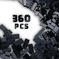360 Piece Black Classic Building Blocks Bulk, 7 Sizes Building Bricks Assortment Pack, Compatible with Lego Parts and Pieces (Black)