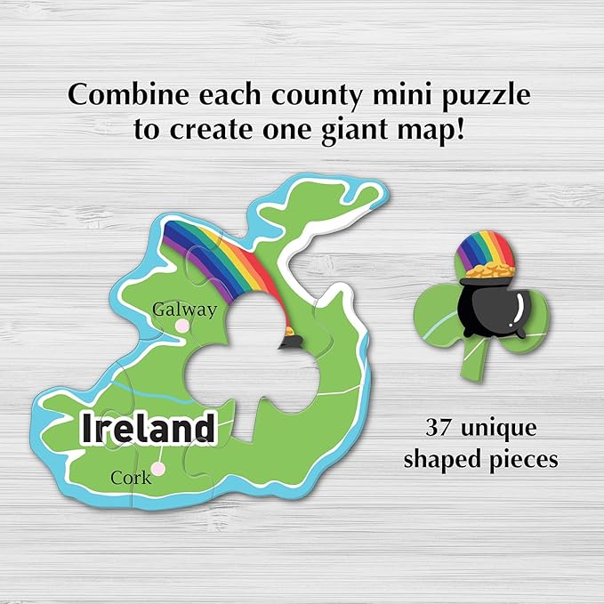 Re-marks Map of Europe Deluxe Jigsaw Puzzle with Whimsy Pieces - All Ages