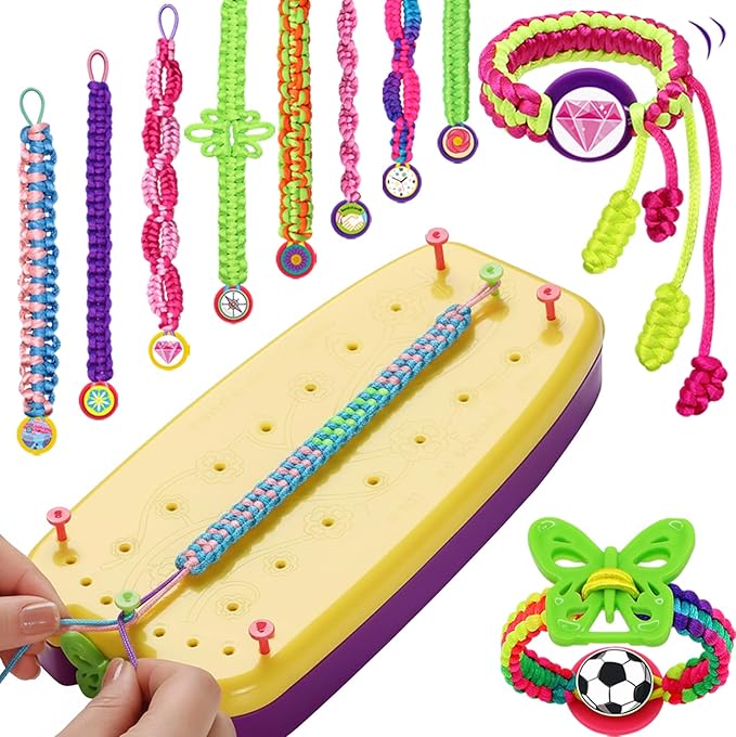 Braided Friendship Bracelet Making Kit for Girls 6-12, DIY Arts & Crafts String Toy Bulk Set, Kids Paracord Jewelry Maker, Popular Creative Christmas Birthday Gifts for Kids Ages 7 8 9 10 11(112PCS)