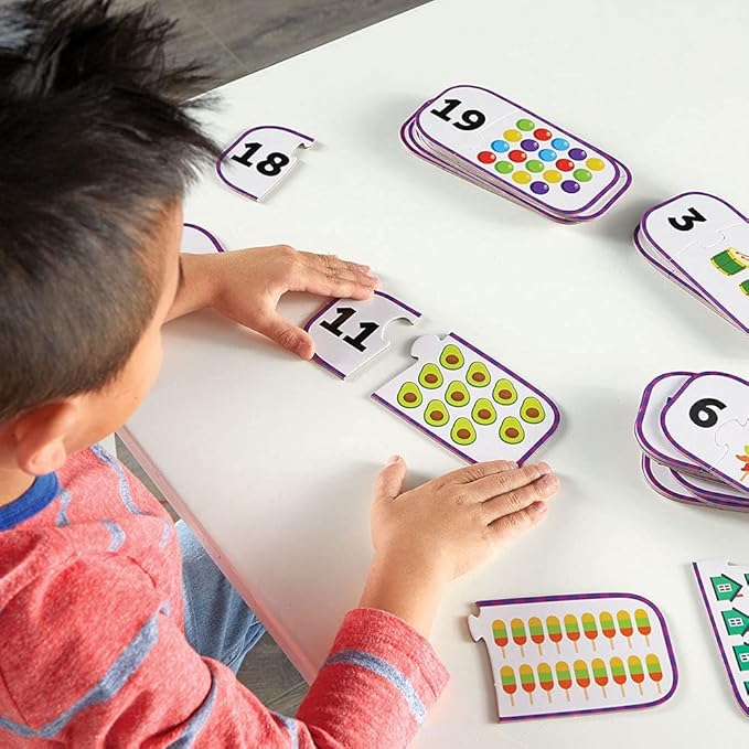 Learning Resources Preschool Puzzle Cards, ABCs, Counting & 3-Letter Words, Ages 3+