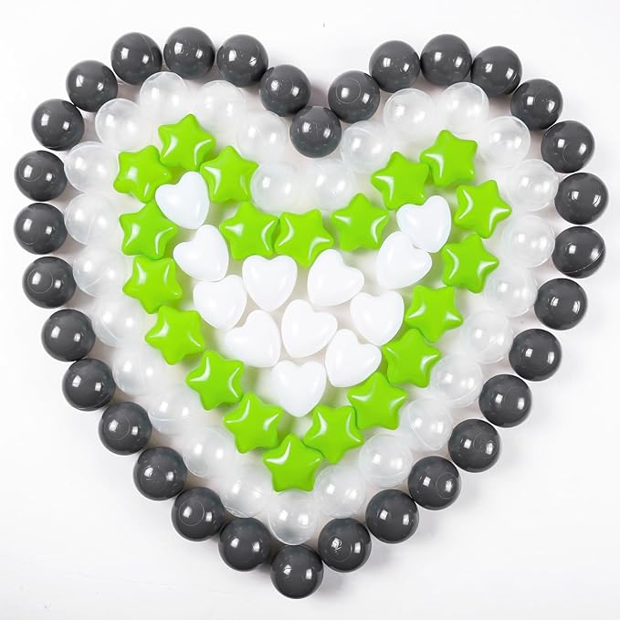 Ball Pit Balls Pack of 100 200 500 - Star and Round Set BPA Free Phthalate Free Non-Toxic Crush Proof Play Balls Soft Plastic Balls for Toddlers Baby Kids Birthday Pool Tent Party