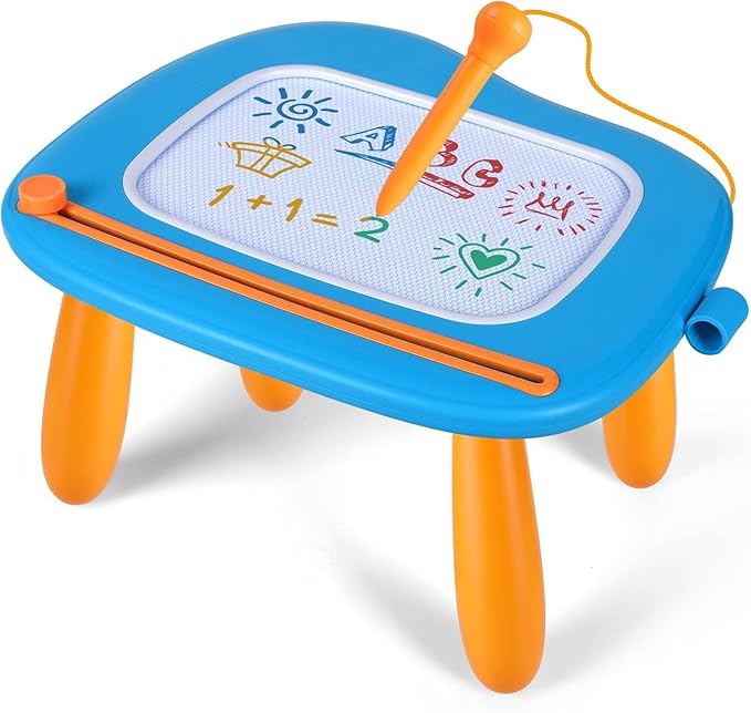 Smasiagon Magnetic Drawing Board for Kids - Toddler Toys for Age 1-2 Boys Girls - Educational Learning Toys for 1 2 3 Year Old Baby Birthday Gifts (Blue)