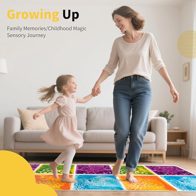 Liquid Motion Floor Tiles - Interactive Sensory Play Mats for Kids, Non-Slip Educational Toy with Dynamic Visual Effects, Ideal for Home, Classroom & Therapy