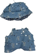 17cm Doll Clothes Set(NO Doll),Hat & Overalls Set for 17cm Accessories Suit,Stylish Adorable Dolls Clothes Accessories,Cute Clothes for Dress up Unique Style (Broken Denim)