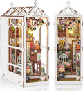 DIY Book Nook Kit, 3D DIY Miniature Dollhouse Kit, Wooden Booknook Bookshelf Insert Decor, Wood Dollhouse Bookend Model, Gift for Adults, Garden House