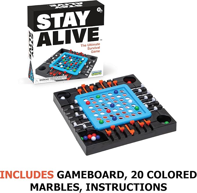 PlayMonster Stay Alive Board Game - Family Game Night, Strategic Game Play, Retro Board Games, The Ultimate Survival, Multi-Player, for Kids, Ages 8+