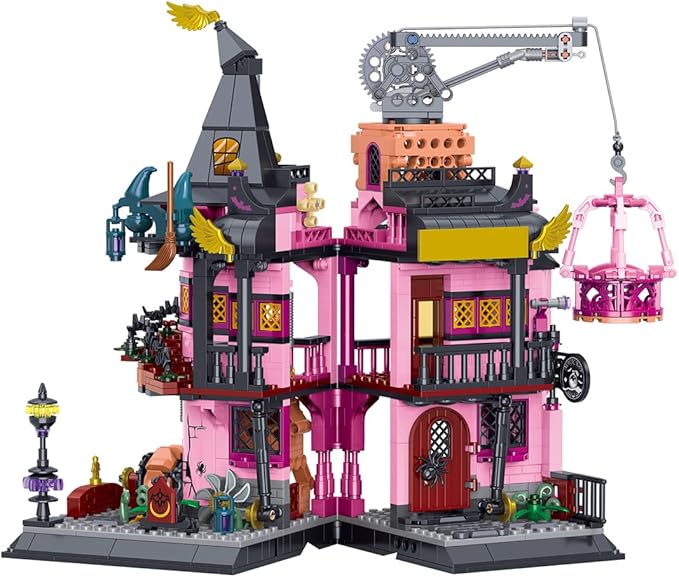 Architecture Magic Laboratory Building Block Set, 1022 Pieces, Halloween Haunted House Construction Toy, Educational Gift for Kids and Adults