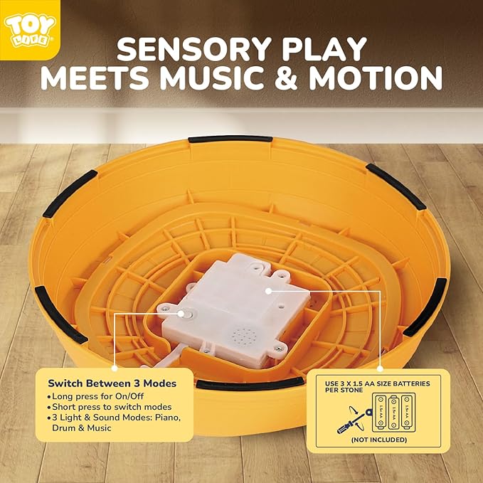 TOY Life 5 Pcs Light Up Musical Balance Stepping Stone for Kids, Indoor Outside Toys for Kids Ages 4-8, Toddler Outdoor Toys, Stepping Stones Game Sensory Balance Toys