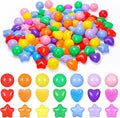 Ball Pit Balls Pack of 100 200 500 - Star and Round Set BPA Free Phthalate Free Non-Toxic Crush Proof Play Balls Soft Plastic Balls for Toddlers Baby Kids Birthday Pool Tent Party