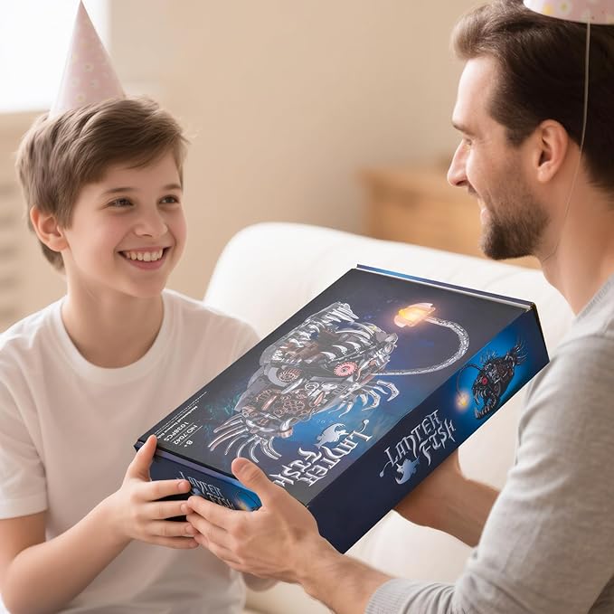 Mechanical Fish Building Sets for Adult,Deep-Sea Animal Building Display with Light,Collection Decor for Home or Office,Creative Blocks Gift for Boys Teens and Kids 8-14(1038PCS)