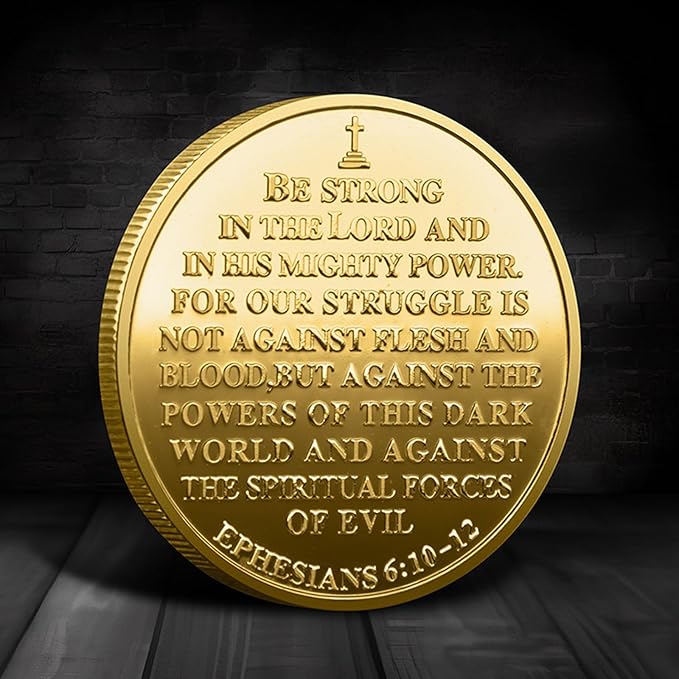 The Task Ahead Military Challenge Coin Prayer Commemorative Coin Empowering Scripture Soldier Design Faith-Based Inspiration Veteran Gifts Military Memorabilia Coins Collectors Gifts