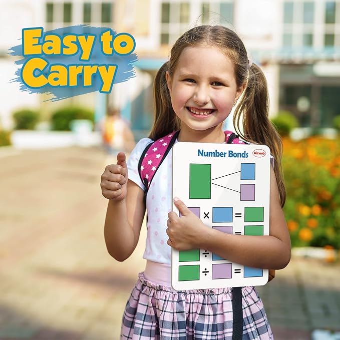 Dry Erase Multiplication Chart Whiteboard, 9" x 12" Multiplication Table Double-Sided Times Table, Math Manipulatives White Board for Kids Students, Classroom and Home, Small White Board Dry Erase