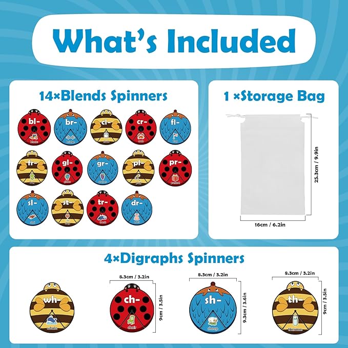 Blends & Digraphs Cards, Phonics Games,Speech Therapy Toys for Toddlers Kids,Learn to Read, Spelling Reading Learning Sight Words Games,Kindergarten Preschool Learning Activities Educational