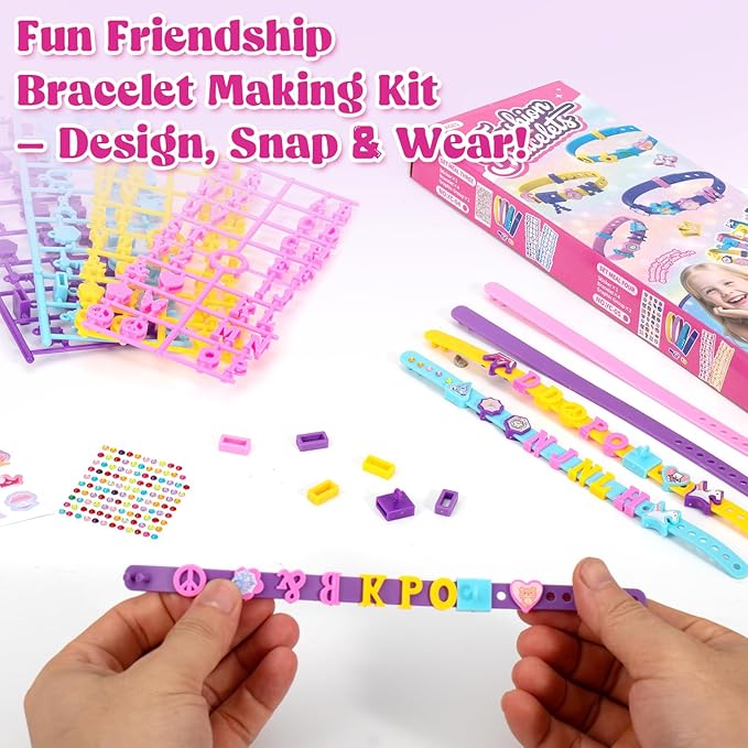 Bcsgj DIY Friendship Bracelet Making Kit for Girls, Jewelry Making kit for Girls,Sticker Bracelet, Bracelet Making kit Birthday Gift for Ages 5 6 7 8-12