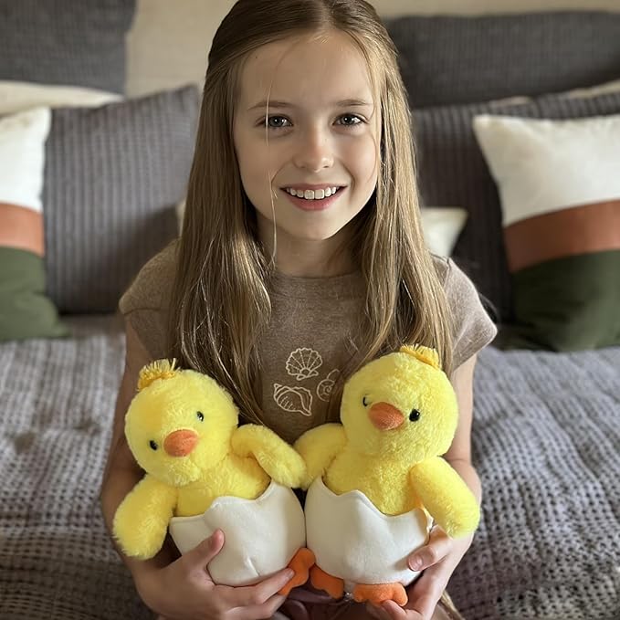 MaoGoLan 4 Pack Bunny Stuffed Animals Chick/Duck Plush for Kids Party Favors, Medium Stuffed Animals Bulk for Birthday Baby Shower Decorations Girls Boys Toddlers
