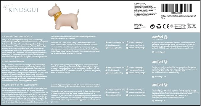 Kindsgut Bouncy Animal Hopper Hippo for Children, Designed in Germany, Playful and Modern Colors, air Pump Included, Indoors and Outdoors