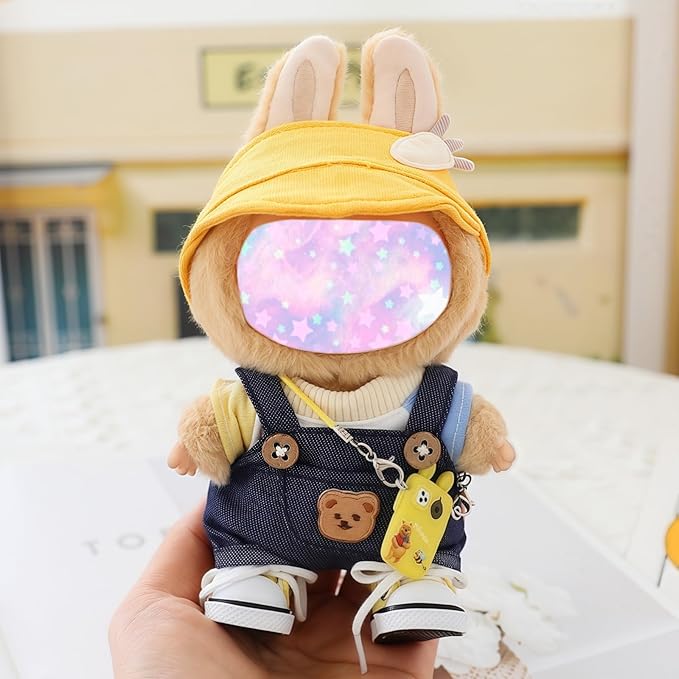 17cm Doll Clothes Set, 5 Pieces Dress Overalls Outfit Set for 6.7inch Doll Suit, Cute Fashion Hat & Clothes Accessories for 1st/2nd/3rd Gen Dolls Play & Display