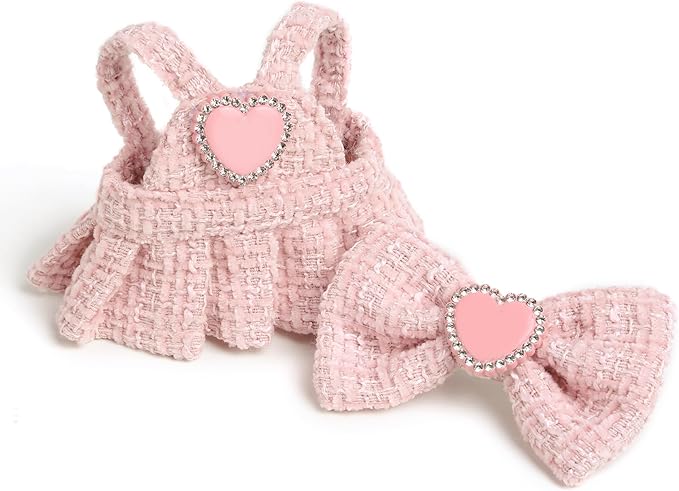 Premium Doll Clothes for Labubu - Luxury Chic Style Set for 17cm Dolls, Doll Outfit for Display, Collectors, Gift - Cute Miniature Fashion Accessories - Pink Heart (No Dolls)