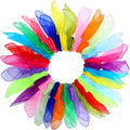 Colovis 60 Pack Dance Scarves,15 Colors Square Juggling Scarf Props Magic Trick Silk Scarves Music Movement Scarf for Kids to Play with, 24 by 24 Inches
