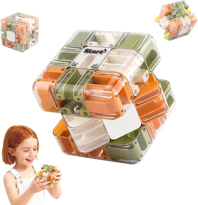 Large Labyrinth 3D Maze Cube – Interactive Puzzle Cube with Rolling Maze Ball, Stress Relief & Logic Development Game for Adults and Teens