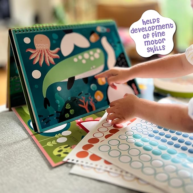 DINO MINI Dot is Fun! - Imaginative Paint by Sticker Kit for Kids - Dot Art Sticker Book for Toddlers 3-5 - Stocking Stuffers for Kids - Sticker Art Book for Toddlers (Adventure)
