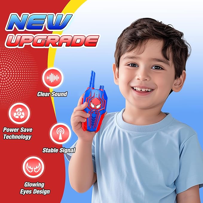 Kids Walkie Talkies for Boys: Toys Gifts for 3 4 5 6 7 8 Year Old Boys Girls Kids Walkie Talkies 2 Pack Outdoor Hiking Stocking Fillers Toy Age 3-8 Year Old Boy Girl Christmas Birthday Gifts Ages 5-7