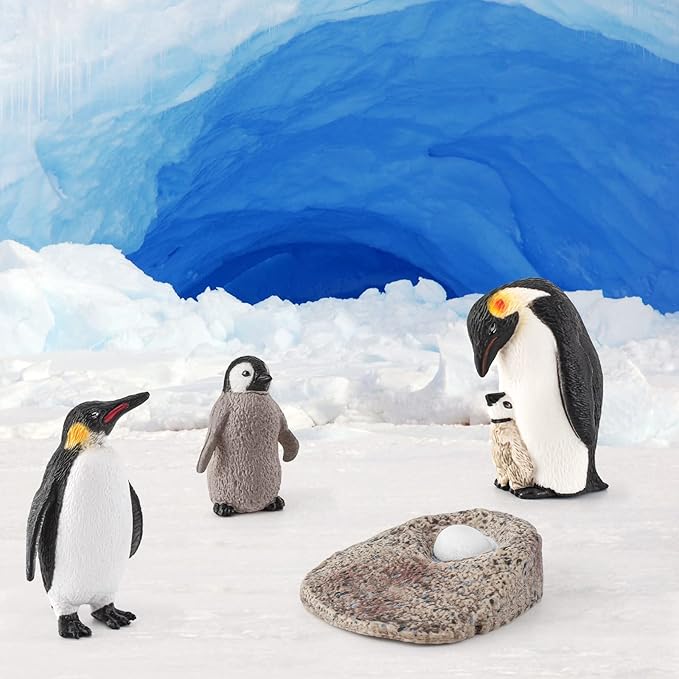 4PCS Penguin Lifecycle Antarctica Penguin Figurines Toy Playset Arctic Penguins Early Educational Toys Cake Decoration Christmas Birthday Party Supplies Decor