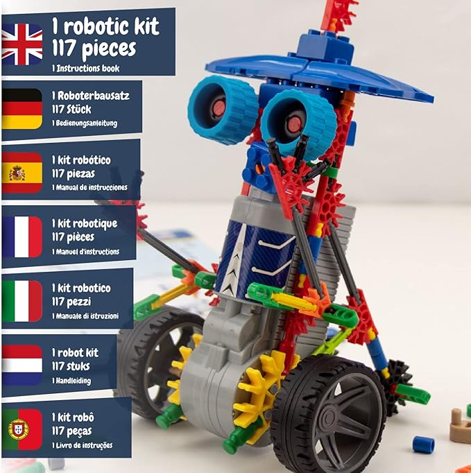 Science4you Deltabot Robot Toy Kit for Kids Age 8-12 - STEM 117 Pieces Robotics Kit, Build Your Own Robot Toy for Kids Age 8+, Educational Science Kits DIY Building Toys, Gift for Boys and Girls