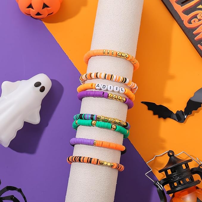 ADIIL 7200pcs Clay Beads Bracelet Making Kit, 6mm Polymer Heishi Beads for Jewelry Making, Friendship Bracelet Kit Birthday Gift for Adults Halloween