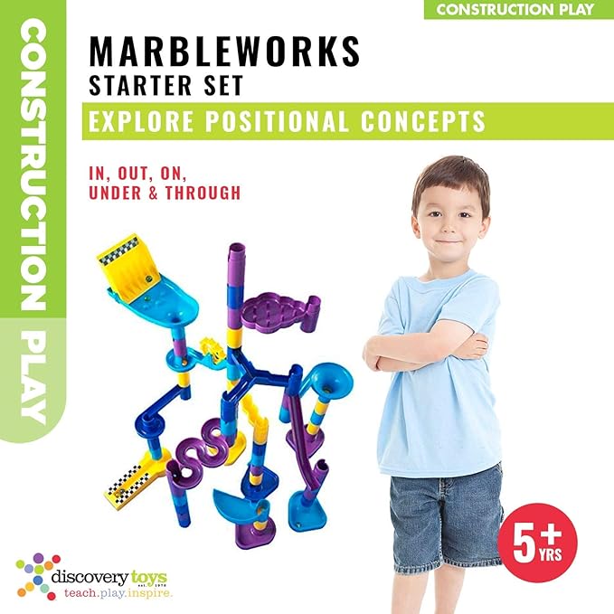 Discovery Toys MARBLEWORKS Marble Run Starter | Kid-Powered Learning | STEM Educational Building Block Toy Learning & Childhood Development 5 Years Old and Up
