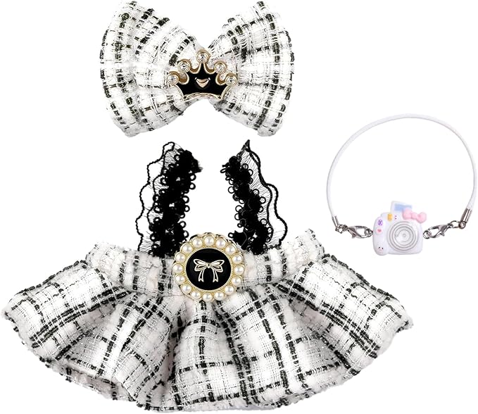 Clothes for 17cm Doll,Outfit for Doll,Dress and Hairpin Set for Dolls Dress Up,Accessories for 17cm Dolls (Style-B)
