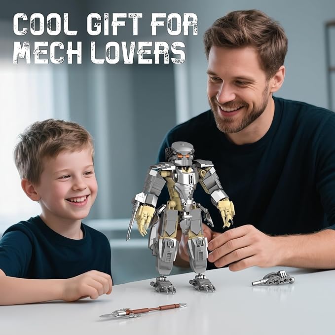 HIGH GODO Alien Mech Xenomorph Warrior Building Sets for Adult, Horror Action Figure Toy with Spears, Gifts for Boys Aged 8-14 for Birthdays Christmases Halloweens, 478 Pieces