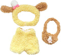17CM Doll Clothes Set Yellow Hood + Yellow Jumpsuit + Brown Gag, Fashion Cute Dress-Up Clothes for Doll Accessories Outfit(No Doll Included)(LBB Clothes 14)