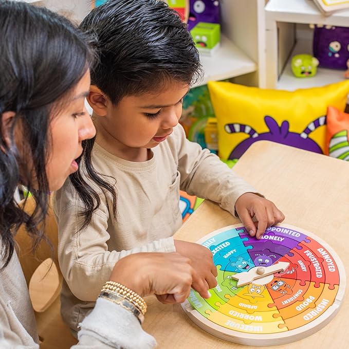 Open The Joy - My Emotions Wheel: Emotional Intelligence, Mindfulness, and Learning Toy for Kids Ages 3 and Up