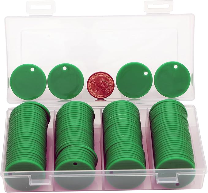 35MM with Holes, 120 Pieces per Box of Plastic Poker Chips - Perfect for Bar Activities, Teaching Games, and Customizable Accessories with Text.