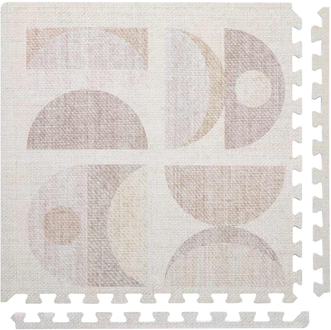 House of Noa Baby Play Mat – 4x6 Sandstone Luna – Set of 6 Tiles – Cushioned EVA Foam Play Mat for Floor, Soft Interlocking Baby Crawling Mats for Hard Floors