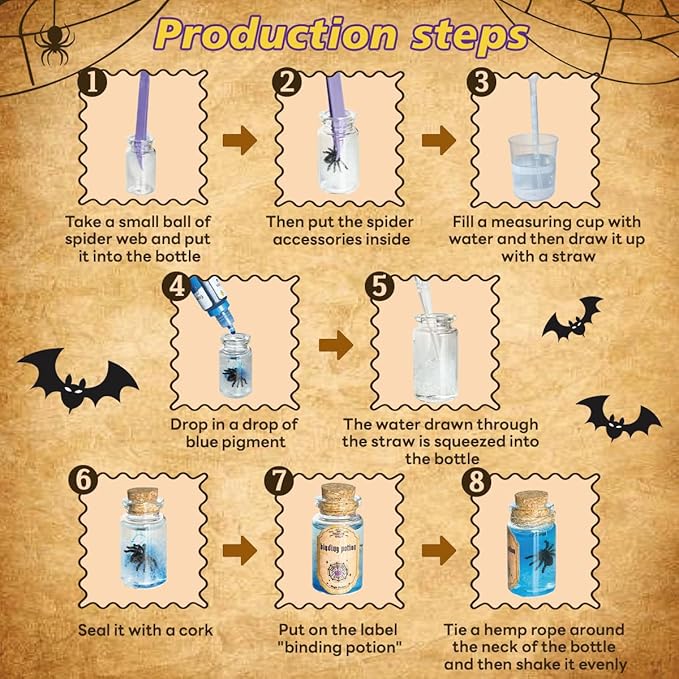 BEIREG Magic Potion Kits for Kids, Potion Making Kit with 20 Magic Mixed Potion Bottles & Witches Cauldron, Mystery House Craft for Christmas Halloween Crafts Gifts for Kids Girls 6 7 8 9 10+