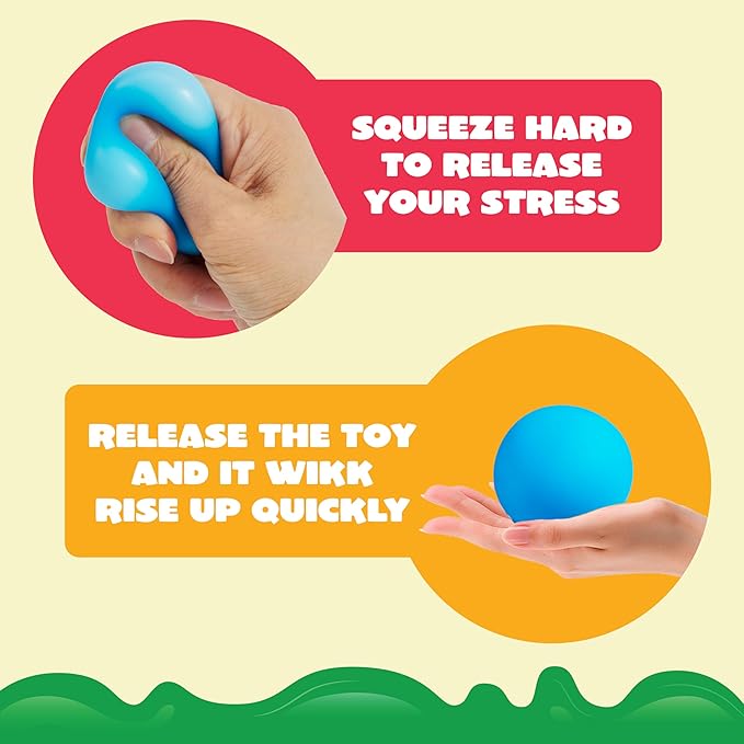 JOYIN 9 Pack Slow Rising Stress Balls, Squishy Sensory Fidget Toys, Hand Therapy Balls for Anxiety Relief, Classroom Prize Box Toys for Kids, Goodie Bag Stuffers, Party Favors