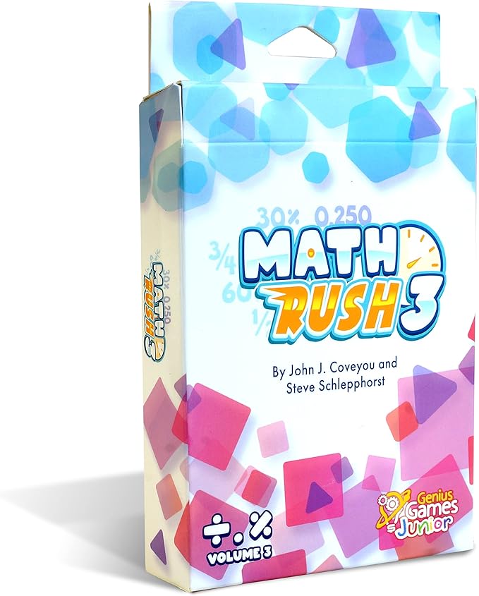 Math Rush 3: Fractions, Decimals & Percentages - A Cooperative Time-Based Math Flash Card Game for Kids, Students, and Families | Fun & Engaging STEM Game for Math Class or Family Game Night
