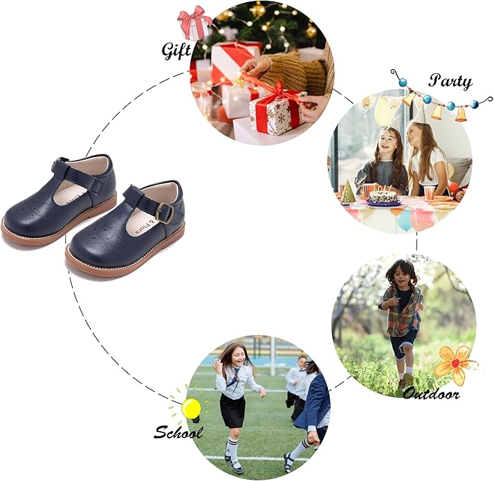Felix & Flora Toddler Little Girl Mary Jane Dress Shoes - Ballet Flats for Girl Party School Shoes