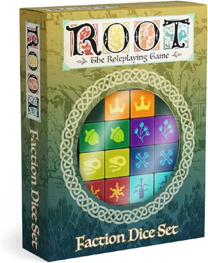 Magpie Games Root The Roleplaying Game: Faction Dice Set – 14 Engraved Dice for Woodland Factions