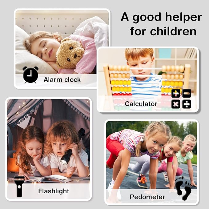 PTHTECHUS® Kids Phone Toy for Boys Girls, 3.8 "Touch Screen Toddler Smartphone with Fun Cameras 16 Games MP3 Music Player Audio Recorder Pedometer Torch Alarm Clock Children Phone for Ages 4-14