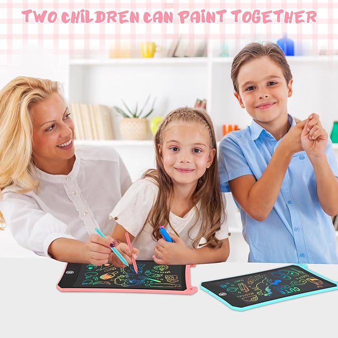 EooCoo Toddler Toys, LCD Writing Tablet for Kids 2 Pack, Kids Stocking Stuffers, Toddler Travel Essentials Drawing Pad, No Mess Coloring Books, Road Trip Activities, Age 3-5 Boy Girl Gifts - 8.5 Inch
