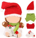 Doll Clothes for Labubu(NO Doll), for 17/15cm Plush Dolls, Clothing Suit Toy Figurine Outfit Set Dress Up with Kawaii Style Accessories, Skirt or Overall and Cute Hat or Headwear (SD6)