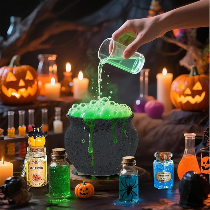 BEIREG Magic Potion Kits for Kids, Potion Making Kit with 20 Magic Mixed Potion Bottles & Witches Cauldron, Mystery House Craft for Christmas Halloween Crafts Gifts for Kids Girls 6 7 8 9 10+