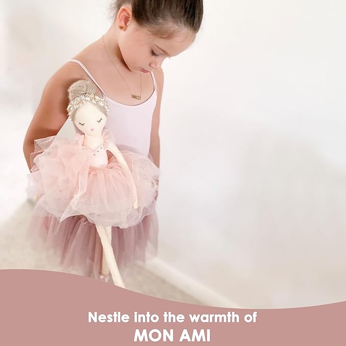 MON AMI Belle The Ballerina Stuffed Doll – 20”, Plush Ballerina Doll for Girls, Use as Toy or Room Decor