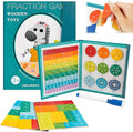Magnetic Fraction Demonstration Book, Magnetic Fraction Tiles, Magnetic Fraction Disc Set, Magnetic Math Master Set - 102 PCS, Educational Fraction Puzzle for Teaching (Zebra, 1, Set)