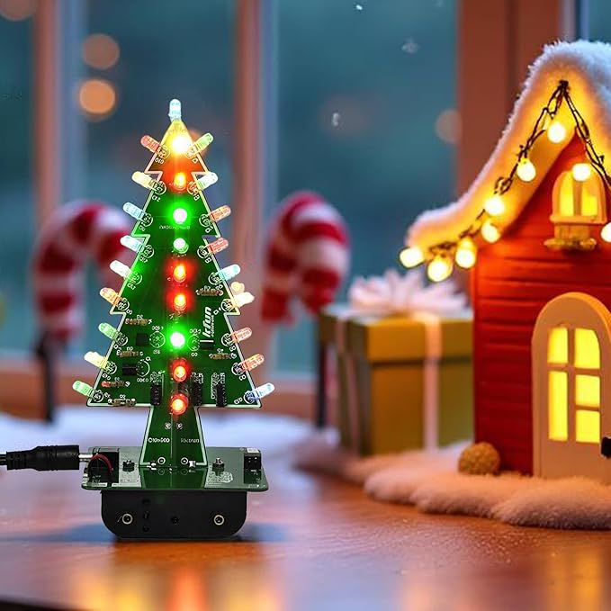 Gikfun Christmas Tree 3D Xmas Tree Led DIY Kits 7 Color Flash Circuit LED EK1697