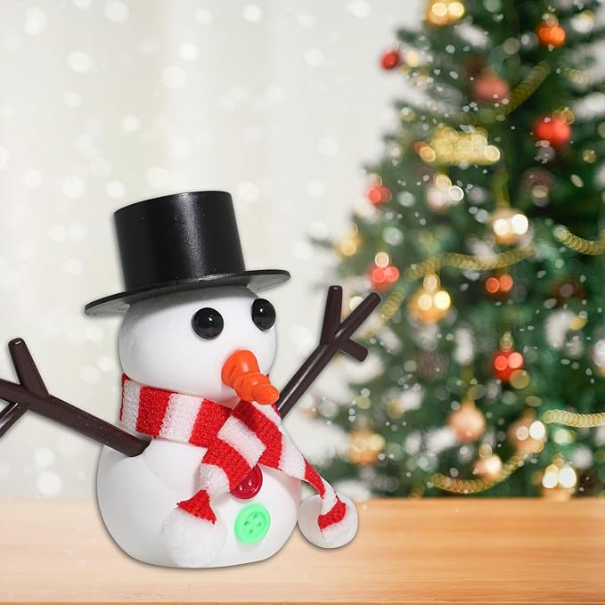 9-Pack Christmas Snowman Crafts Sets for Kids, Modeling Clay Snowman DIY Kit,Christmas Stocking Stuffers for Kids, Perfect for Winter Children's Holiday Party Decoration Gifts